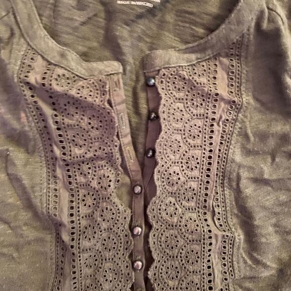 Eddie Bauer Medium Green Blouse - Picture 4 of 5